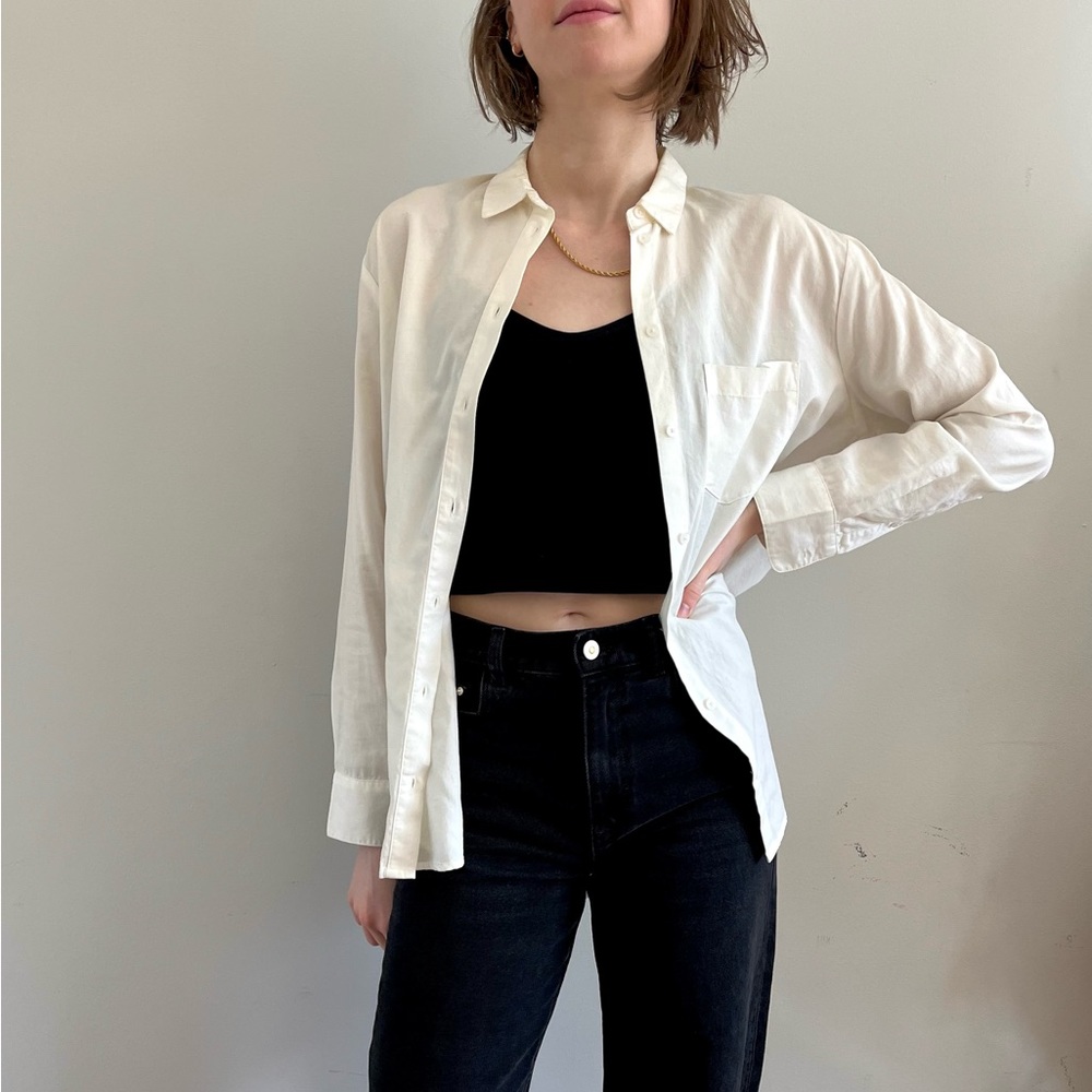 Madewell cotton-modal button down shirt, size S